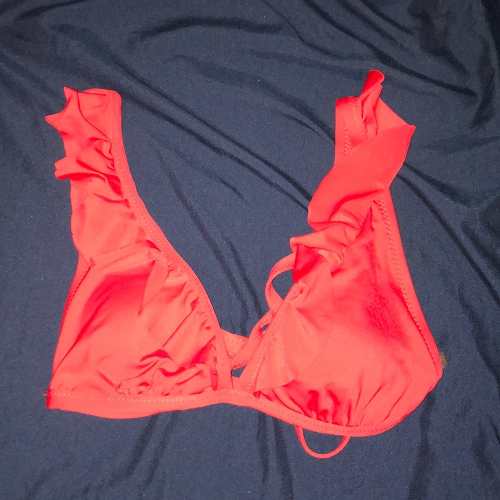 red bathing suit top